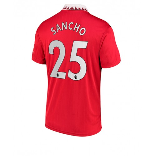 Fotbalové Dres Manchester United Jadon Sancho #25 Domácí 2022-23 Krátký Rukáv